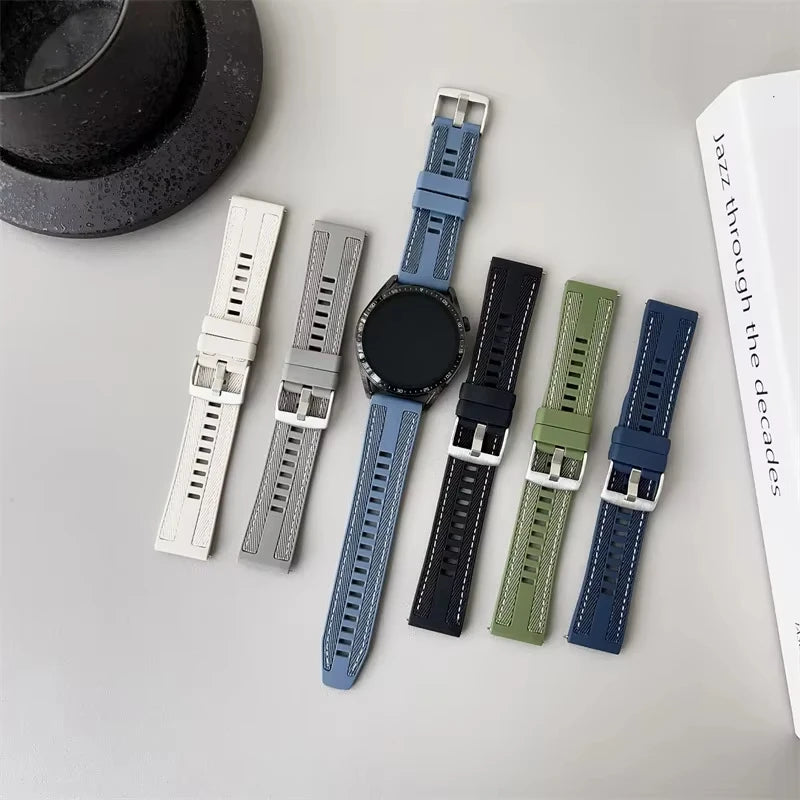 22mm Nylon Silicone Watch Bands For HUAWEI GT 4 46mm/Watch 4 Pro/GT 3 Sport Replacement Band for Samsung Galaxy Watch 6/5 Strap GLOBGRIP®
