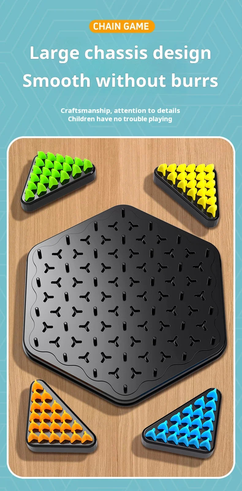 Chain Triangle Chess Game Triggle Rubber Band Game Educational Interactive Game Battle Set For Family Party Gift GLOBGRIP®