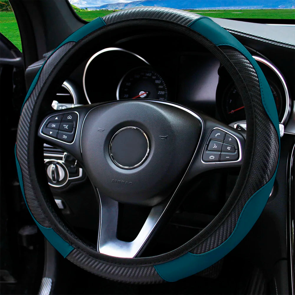 Carbon Fiber Leather Car Steering Wheel Cover GLOBGRIP®