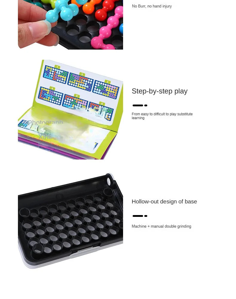 🧠 120 Challenges IQ 3D Puzzle Board Game - 2D GLOBGRIP®