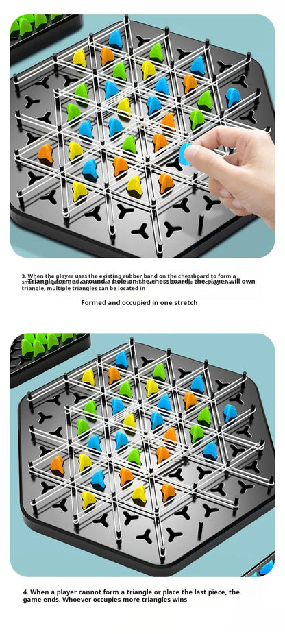 Chain Triangle Chess Game Triggle Rubber Band Game Educational Interactive Game Battle Set For Family Party Gift GLOBGRIP®