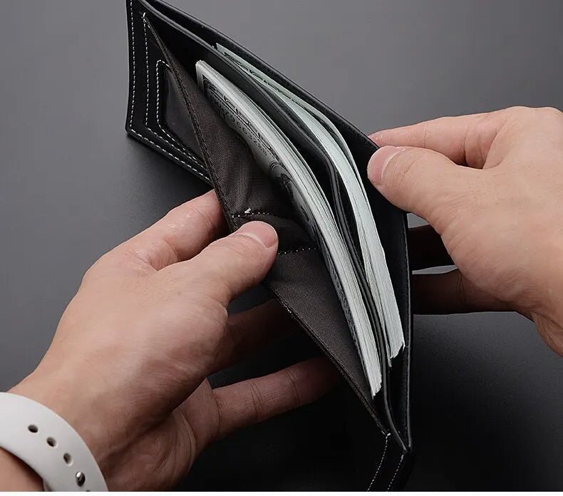 Pu Leather Men Short Wallet Thin Style Folding Young Men Credit Card Holder Wallet GLOBGRIP®