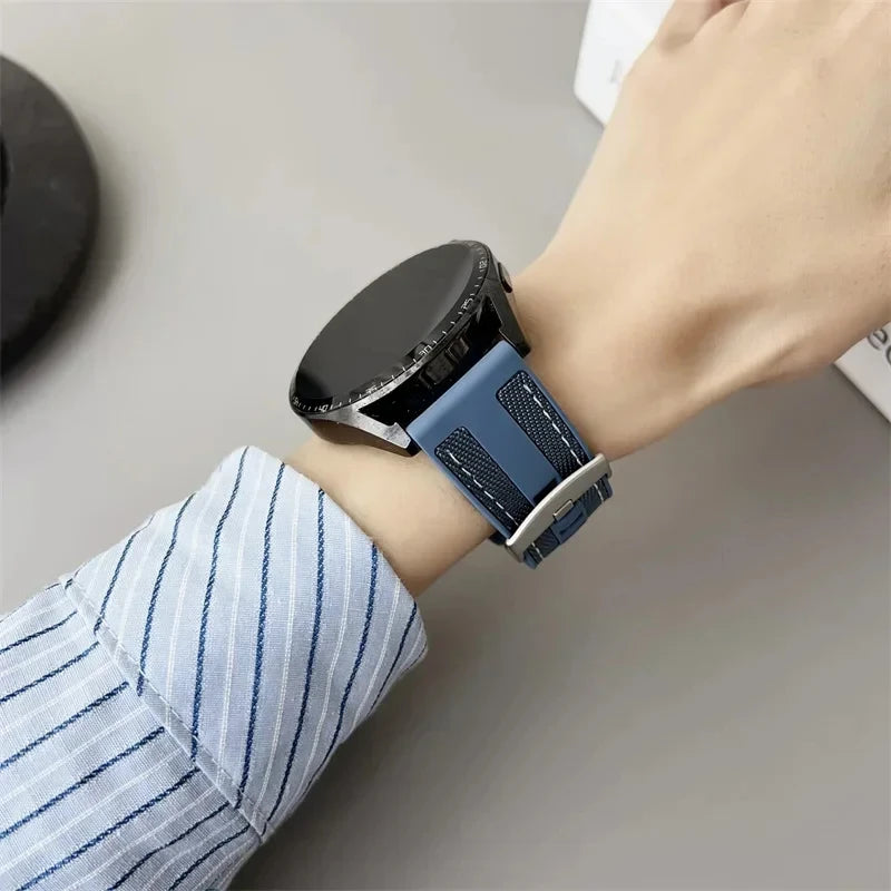 22mm Nylon Silicone Watch Bands For HUAWEI GT 4 46mm/Watch 4 Pro/GT 3 Sport Replacement Band for Samsung Galaxy Watch 6/5 Strap GLOBGRIP®