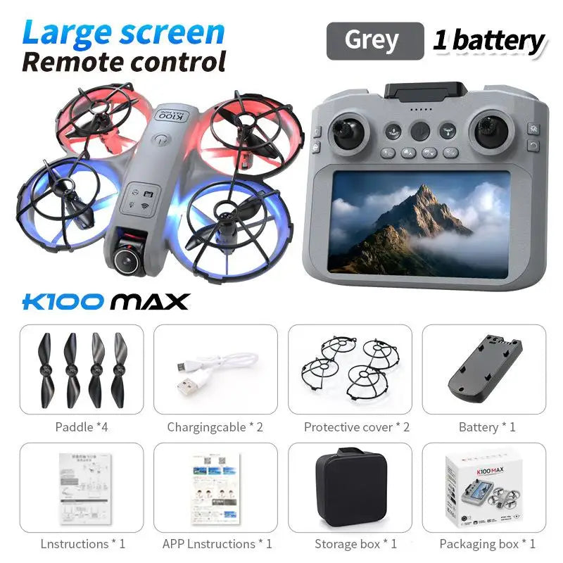 Xiaomi K100 MAX Mini Drone Professional 4K HD Dual Camera Fpv Screen Optical Flow Drone Toys Quadcopter Brushless Dron Toy Gift GLOBGRIP®