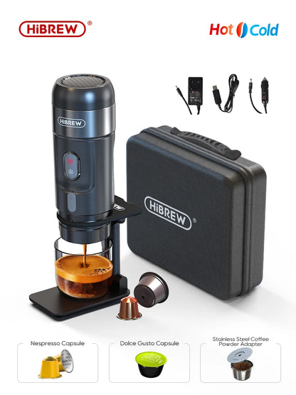 HiBREW Portable Coffee Machine for Car & Home,DC12V  Expresso Coffee Maker Fit Nexpresso Dolce  Pod Capsule  Coffee Powder H4A GLOBGRIP®