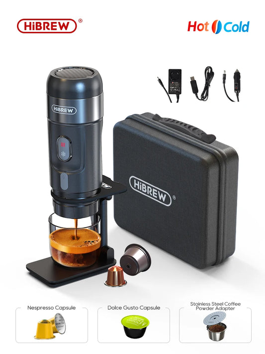 HiBREW Portable Coffee Machine for Car & Home,DC12V  Expresso Coffee Maker Fit Nexpresso Dolce  Pod Capsule  Coffee Powder H4A GLOBGRIP®