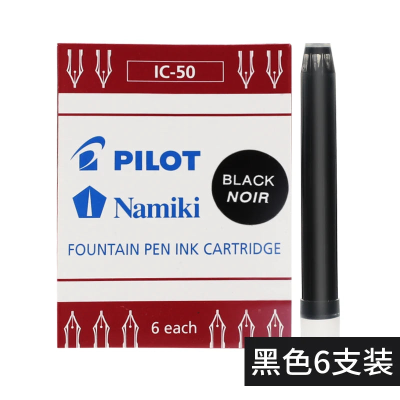 6Pcs/Box Japan Pilot Fountain Pen Ink Bladder IC-50 Waterproof Ink Non-carbon Ink Gall for Smiley Face 78g/88g Fountain Pens GLOBGRIP®