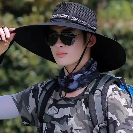 Summer Large Sun Hat Men Women Breathable Fishing Caps Sun UV Protection Mesh Fisherman Hat Hiking Outdoor Beach Cap GLOBGRIP®