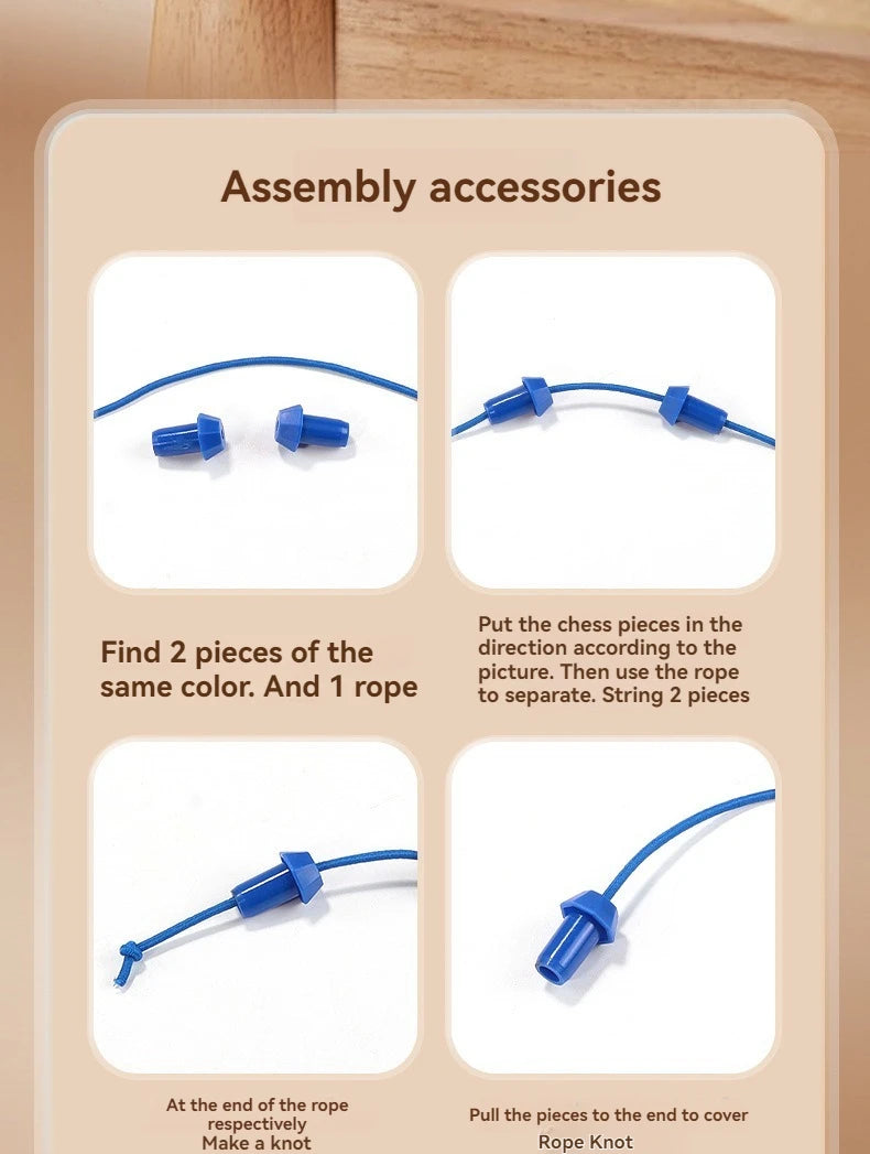 New Kid Rope Knots Puzzle  Board Game Color Line Twisted Connected Ropes Logic Thinking Table Game Parent Child Interactive Toy GLOBGRIP®