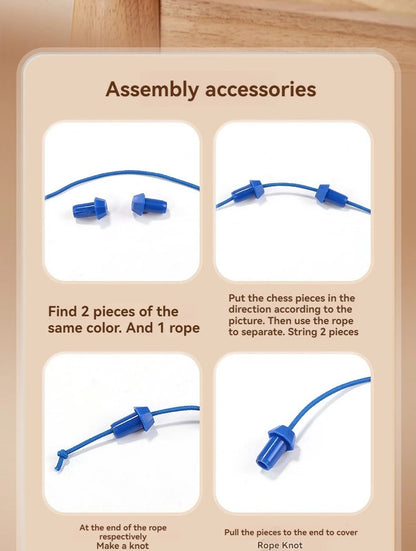 New Kid Rope Knots Puzzle  Board Game Color Line Twisted Connected Ropes Logic Thinking Table Game Parent Child Interactive Toy GLOBGRIP®