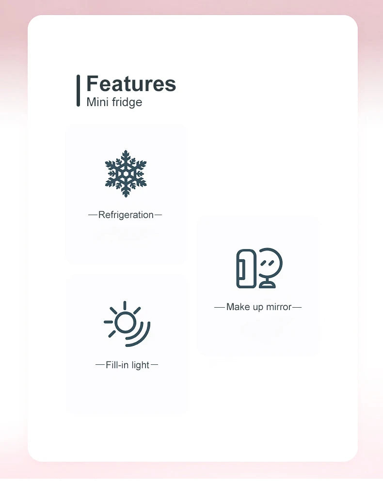 4L Mini Makeup Fridge WIth LED Light Mirror Portable Cosmetic Storage Refrigerator Keep fresh Cooler for Home Car Dual Use GLOBGRIP®