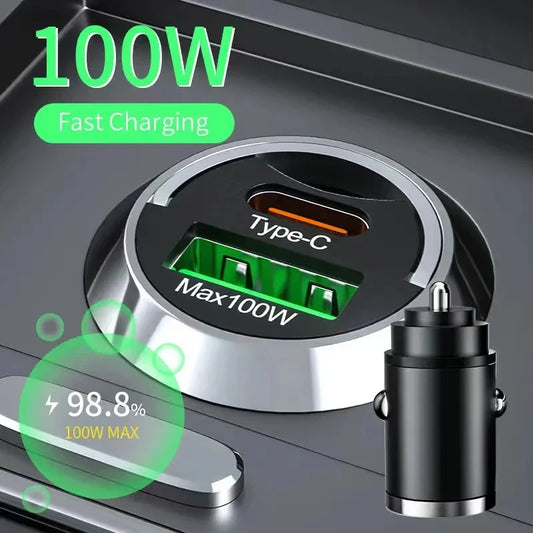 USB Car Charger 100W PD Type-C Fast Charging GLOBGRIP®