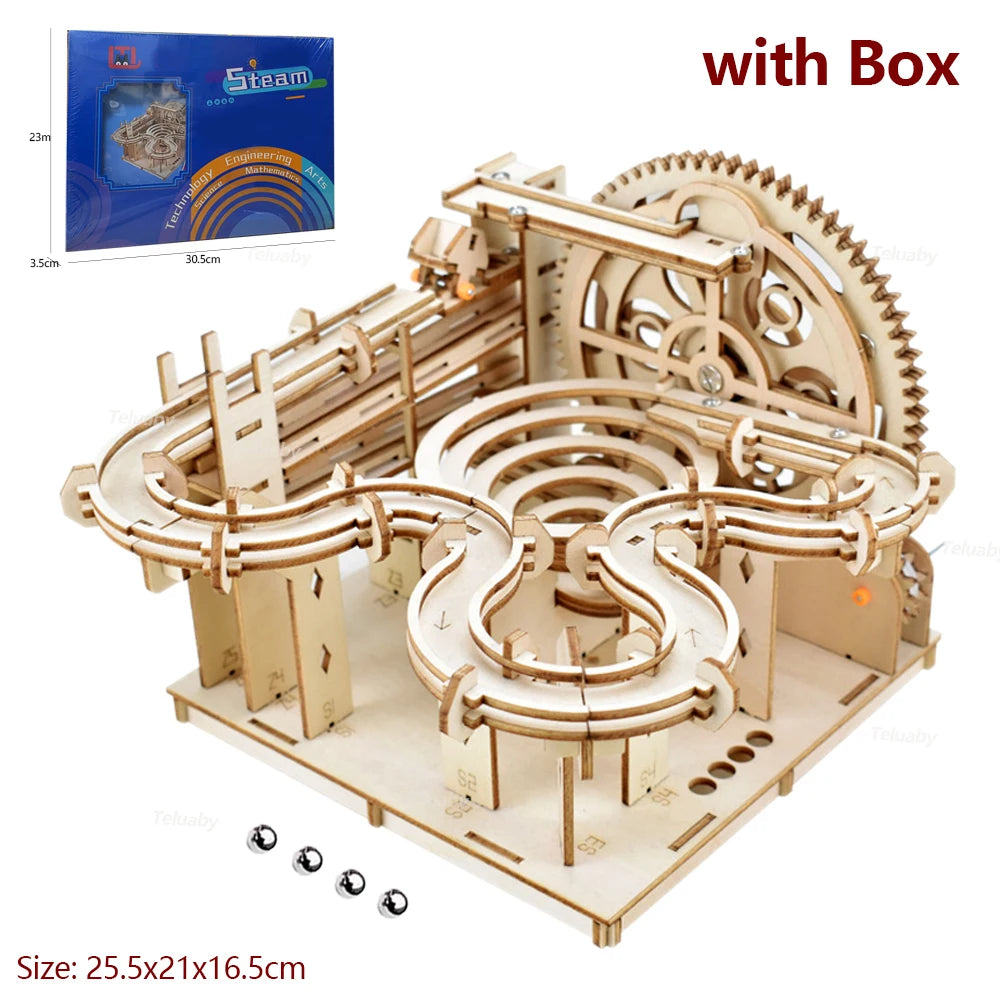 🧩 3D Wooden Marble Run Puzzle GLOBGRIP®