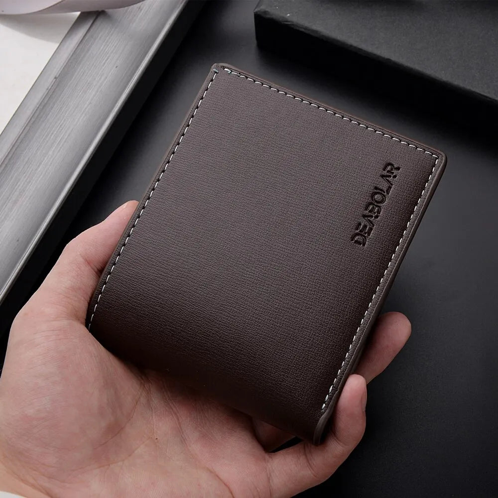 Pu Leather Men Short Wallet Thin Style Folding Young Men Credit Card Holder Wallet GLOBGRIP®