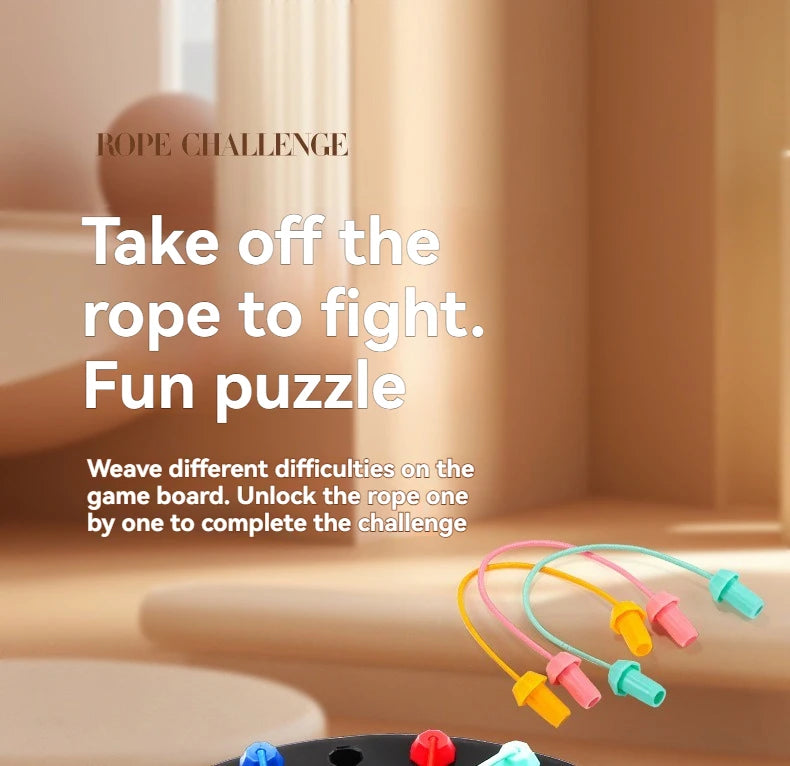 New Kid Rope Knots Puzzle  Board Game Color Line Twisted Connected Ropes Logic Thinking Table Game Parent Child Interactive Toy GLOBGRIP®