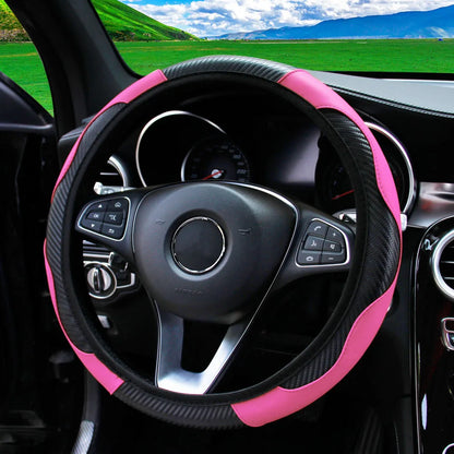 Carbon Fiber Leather Car Steering Wheel Cover GLOBGRIP®