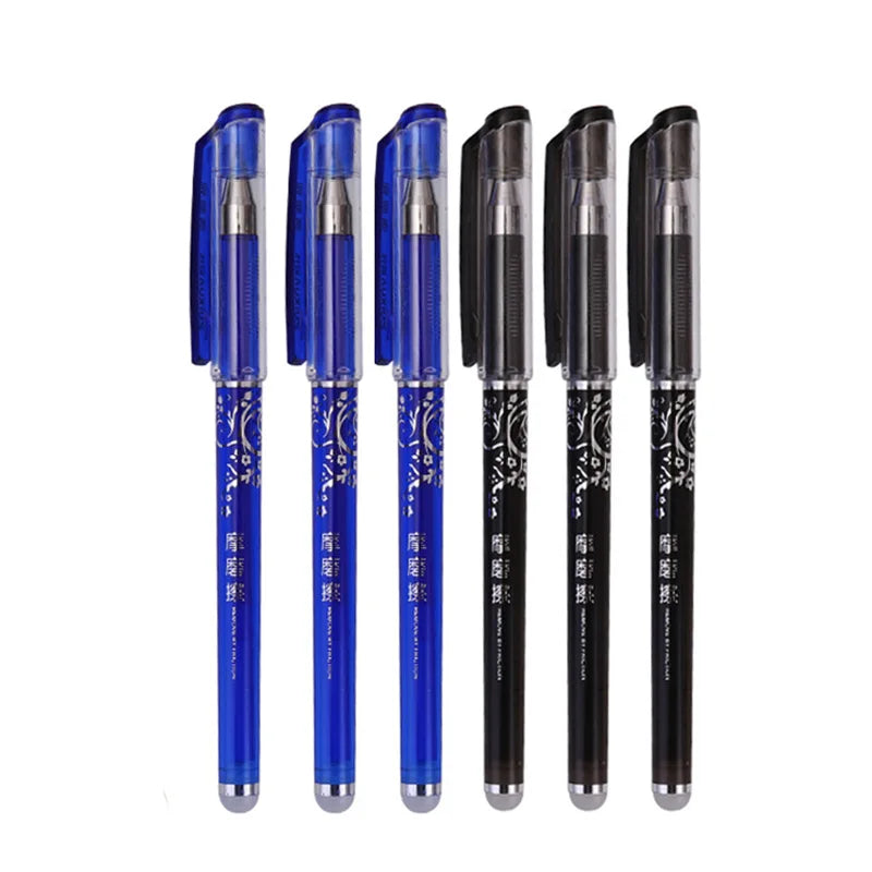 0.5mm Erasable Gel Pen Set Black Blue Red Ink Refill Rod Kawaii Pens Washable Handle School Office Supplies Writing Stationery GLOBGRIP®