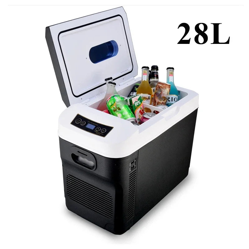 28L Car Mini Refrigerator For Outdoor Camping Car Electrical Appliances Cooler Heater Cooling & Warming 12/24V Car Refrigerators GLOBGRIP®