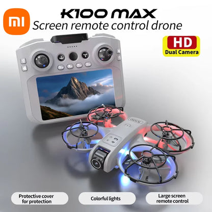 Xiaomi K100 MAX Mini Drone Professional 4K HD Dual Camera Fpv Screen Optical Flow Drone Toys Quadcopter Brushless Dron Toy Gift GLOBGRIP®