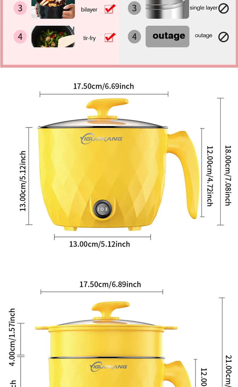 1.8L Multifunctional Electric Rice Cooker Mini Non-stick Cookware Multicooker for Home and Kitchen Appliances Pan Pots Offers GLOBGRIP®