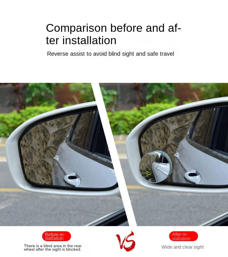 Car Blind Spot Rear View Mirror Wide Angle 360 Degree GLOBGRIP®