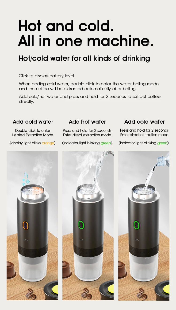 Portable Espresso Coffee Machine | Wireless 3-in-1 Travel Coffee Maker | GLOBGRIP® GLOBGRIP®