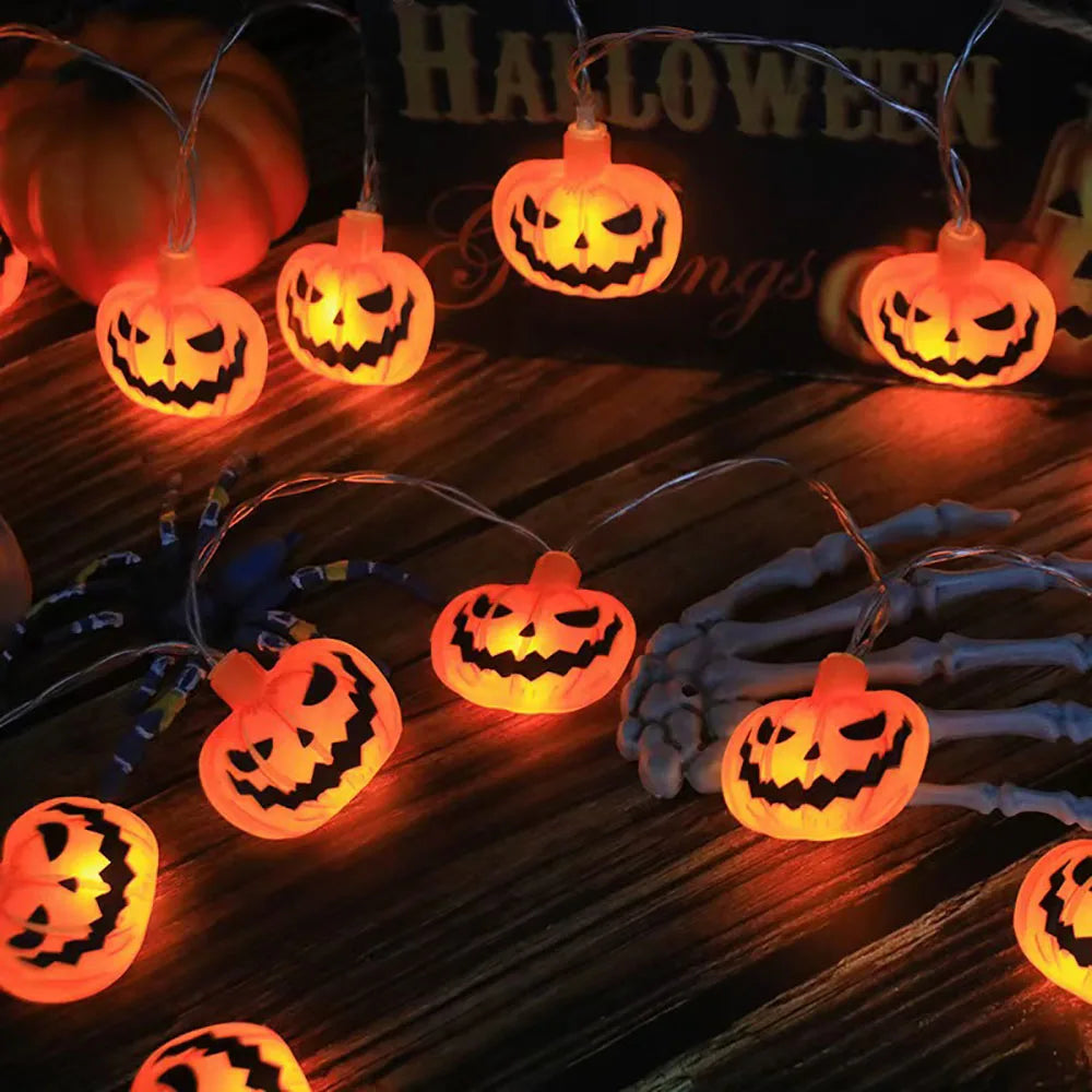 Halloween Decoration LED String Lights,Pumpkin Ghost Spider Web Hanging Lamp,Home Outdoor Lantern Props GLOBGRIP®