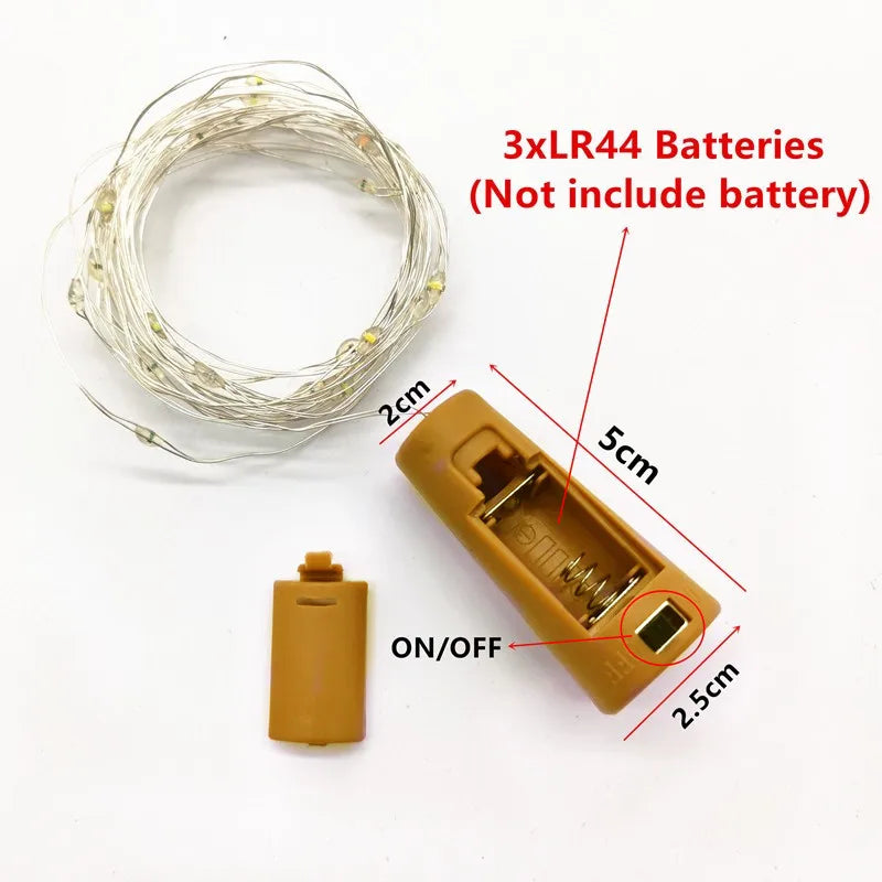 6pcs Bottle Light Battery Power LED Wine Bottle Cork Light String Fairy Christmas Garland for Bar Wedding Xmas Party Decoration GLOBGRIP®