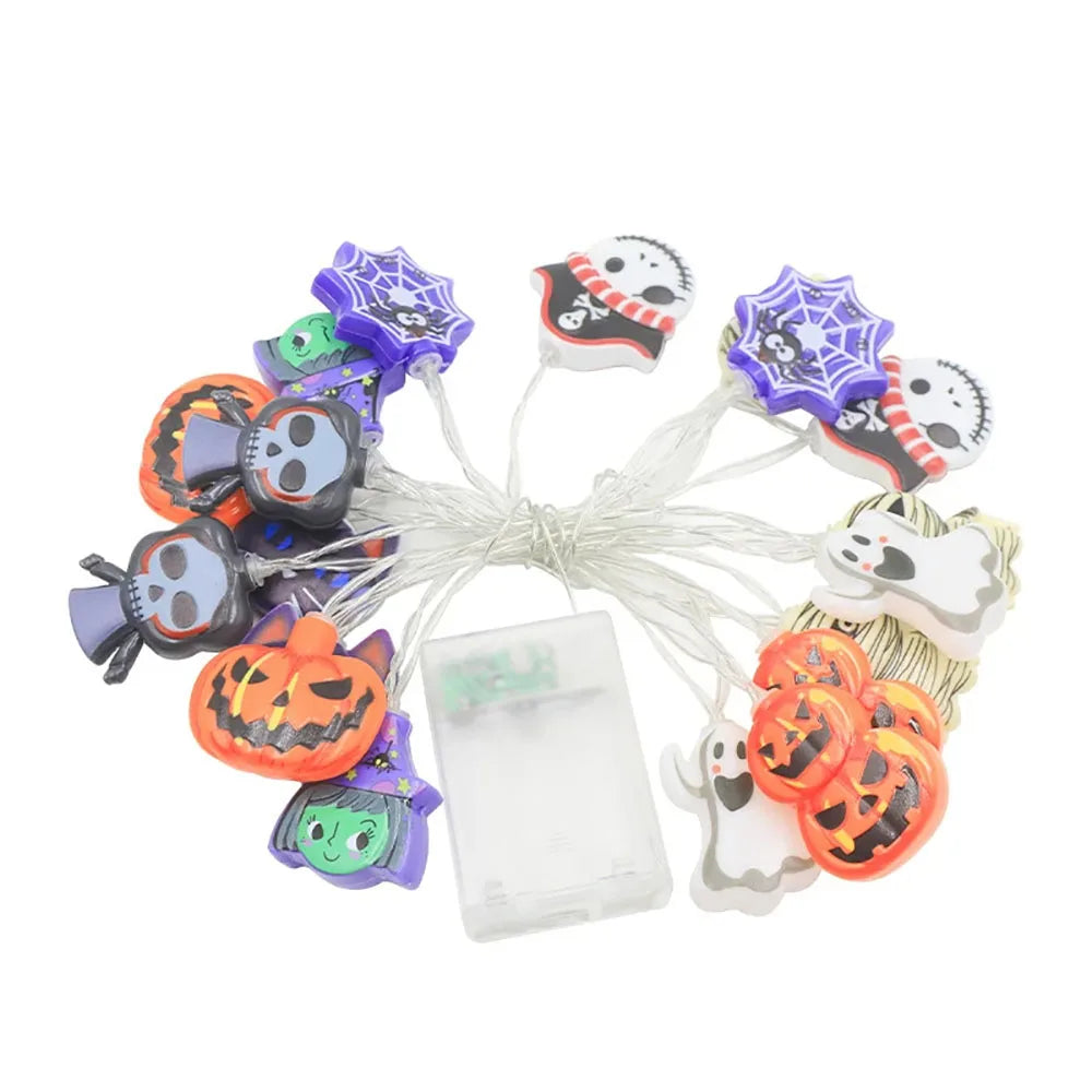 Halloween Decoration LED String Lights,Pumpkin Ghost Spider Web Hanging Lamp,Home Outdoor Lantern Props GLOBGRIP®
