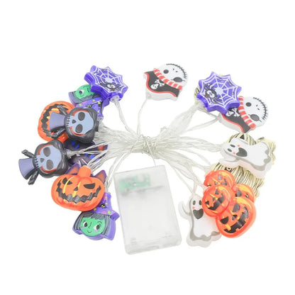 Halloween Decoration LED String Lights,Pumpkin Ghost Spider Web Hanging Lamp,Home Outdoor Lantern Props GLOBGRIP®
