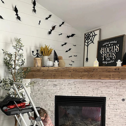 Halloween Bats Decorations,3D Pvc Bat on The Wall,Black Bats Wall Stickers,Halloween Scary Props GLOBGRIP®