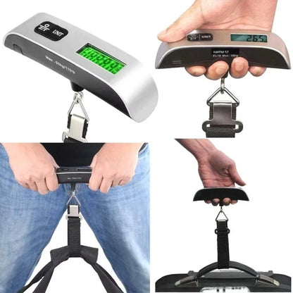 Portable High Precision Scale Digital LCD Display Suitcase Travel Bag Hanging Steelyard Hook Balance Scale Tools 110lb/50kg GLOBGRIP®