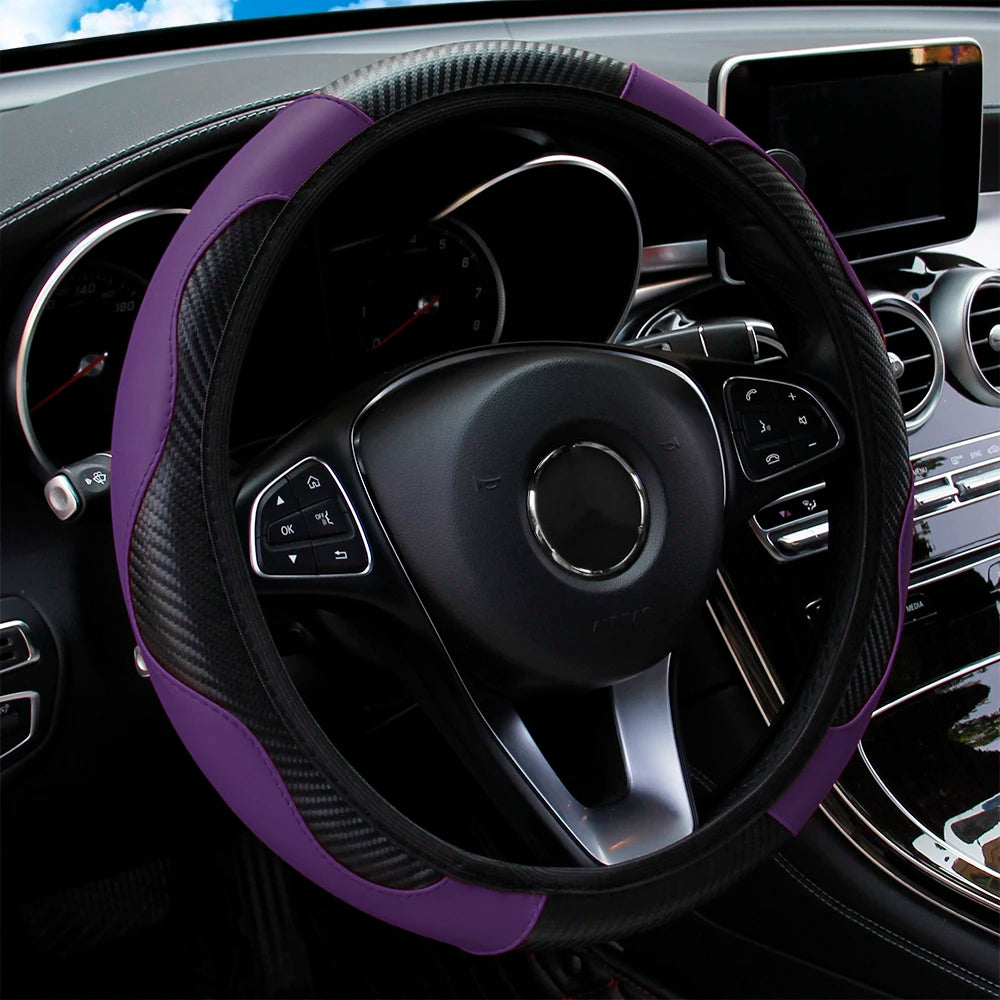 Carbon Fiber Leather Car Steering Wheel Cover GLOBGRIP®