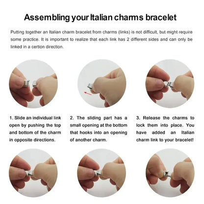 Yupsk Trendy Square Italy Stainless Steel Bracelets For Women Men HipHop Metal  Modules Stretchable Gift Birthday Party Jewelry GLOBGRIP®