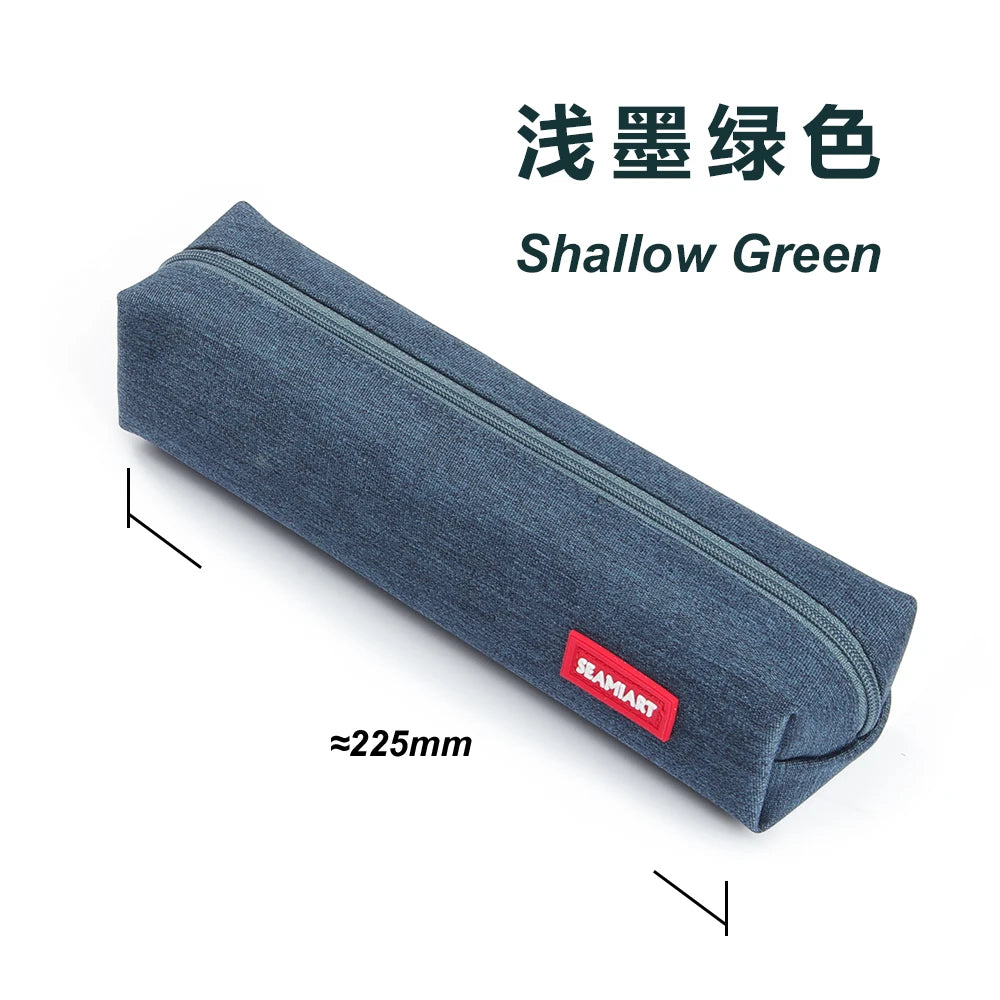 SeamiArt 1pc Small Solid Color Simple Zipper Kawai Pencil Case Mini Pen Bags Papeleria Stationery for School Office Suppliers GLOBGRIP®