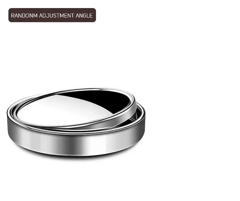 GLOBGRIP adjustable angle round convex car blind spot mirror with chrome finish