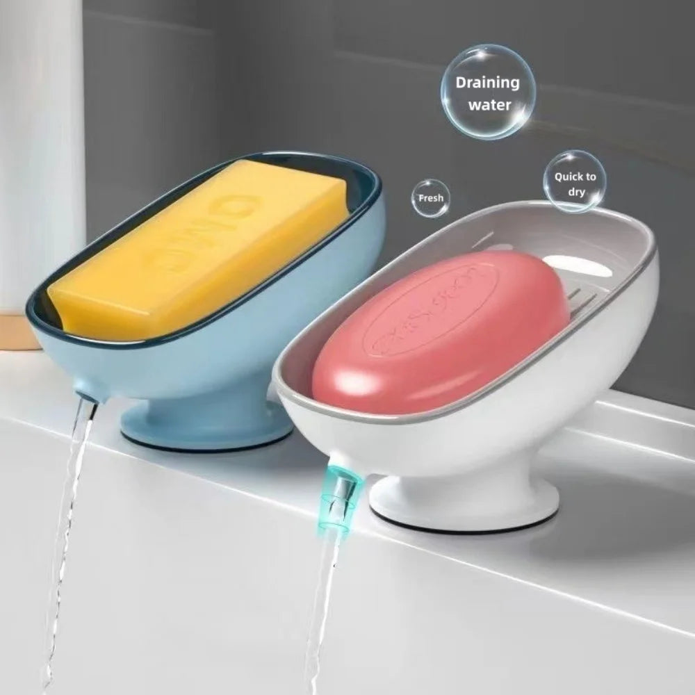 1pc Super Suction Cup Soap Dish Bathroom Portable Soap Dishes Holder Self Draining Soap Box For Bathroom Soap Holder Accessories GLOBGRIP®