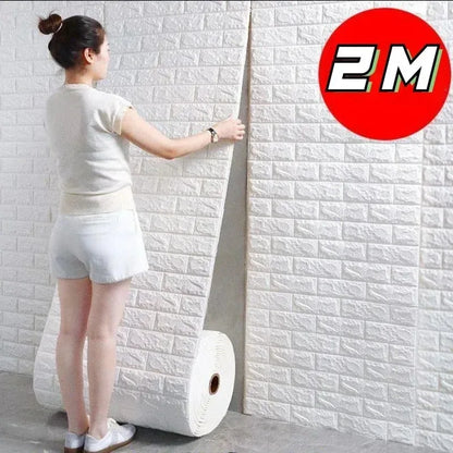70cmx2m Meter Foam 3D Wall Stickers Self Adhesive Panel Home Decor Living Room Bedroom House Decoration Bathroom Brick Wallpaper GLOBGRIP®