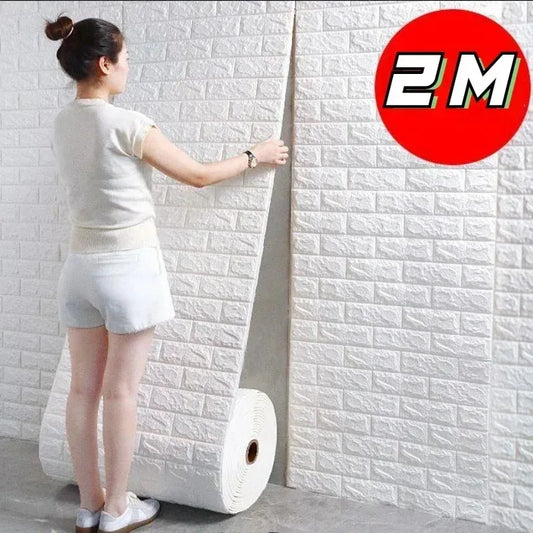 70cmx2m Meter Foam 3D Wall Stickers Self Adhesive Panel Home Decor Living Room Bedroom House Decoration Bathroom Brick Wallpaper GLOBGRIP®