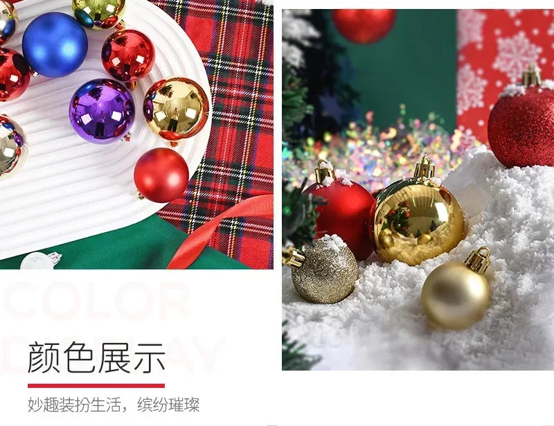 24Pcs 3/4/6CM Christmas Balls Big Ball Christmas Tree Pendant Ornaments for Party Decor 2025 New Year Navidad Gifts Accessory GLOBGRIP®