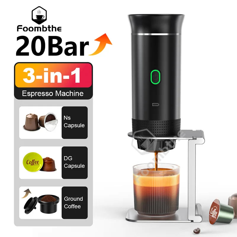 Portable Espresso Coffee Machine | Wireless 3-in-1 Travel Coffee Maker | GLOBGRIP® GLOBGRIP®