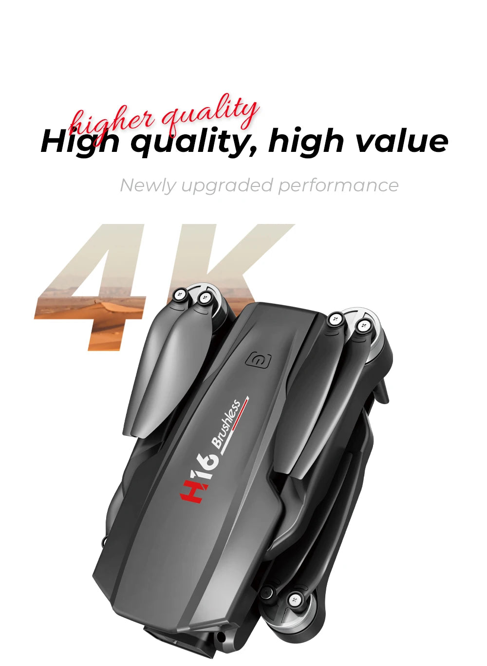 KBDFA New Drone H16 GPS Professional Dual Camera Dron Quadcopter Brushless Aerial Photography Laser Obstacle Avoidance RC Toy GLOBGRIP®