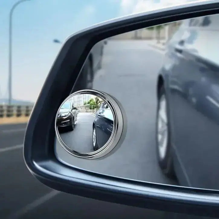 GLOBGRIP car side mirror with round blind spot mirror showing vehicles behind for safer driving