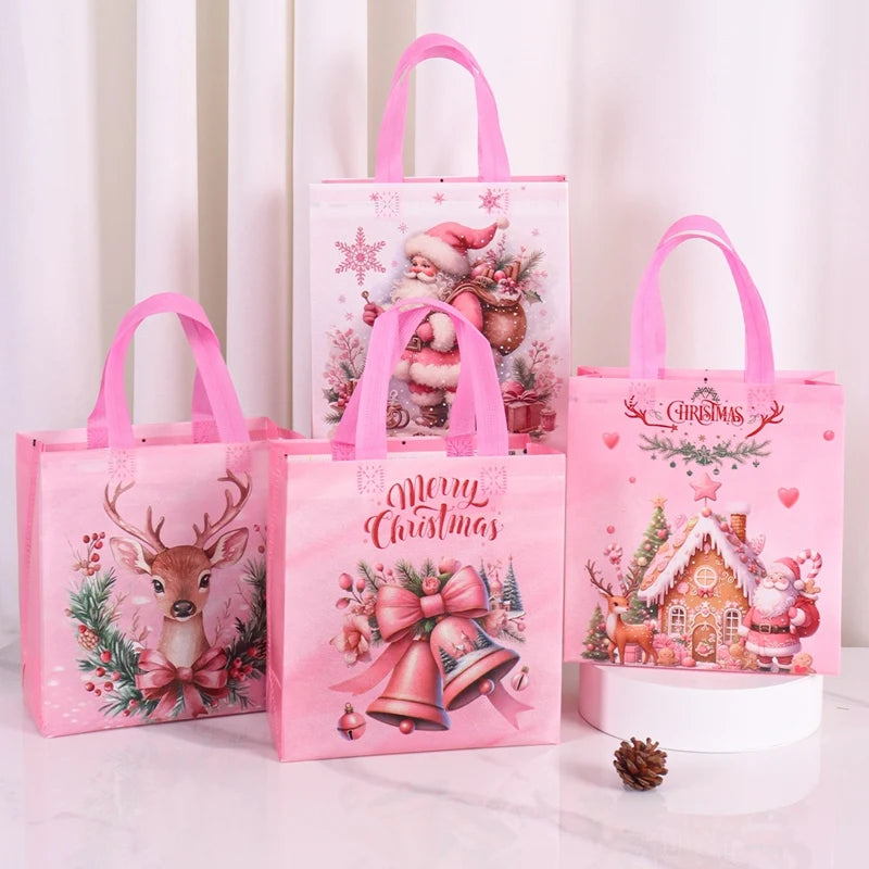 4/8pcs Christmas Gift Bag Santa Non-Woven Bag Christmas Decorations For Home 2025 Xmas Navidad Noel Gifts New Year Packaging Bag GLOBGRIP®