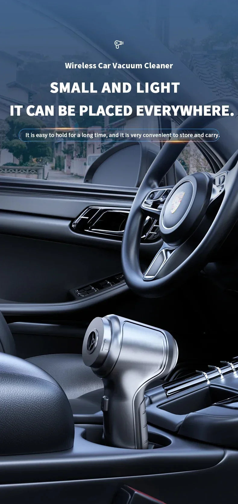 Wireless Car Vacuum Cleaner Strong Cordless Cleaner Suction Handheld Auto Vacuum Home&Car Dual Use MiniVacuum Cleaner Appliance GLOBGRIP®