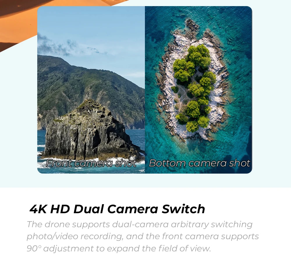 KBDFA New Drone H16 GPS Professional Dual Camera Dron Quadcopter Brushless Aerial Photography Laser Obstacle Avoidance RC Toy GLOBGRIP®