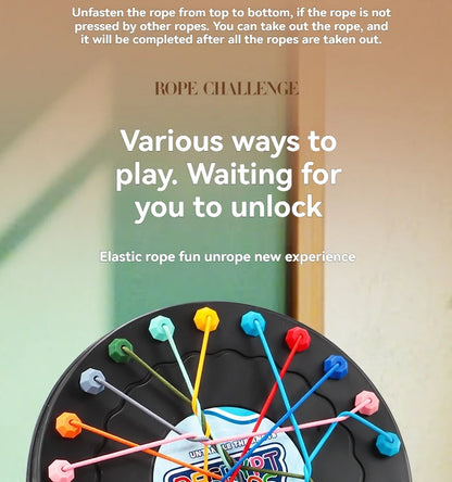 New Kid Rope Knots Puzzle  Board Game Color Line Twisted Connected Ropes Logic Thinking Table Game Parent Child Interactive Toy GLOBGRIP®