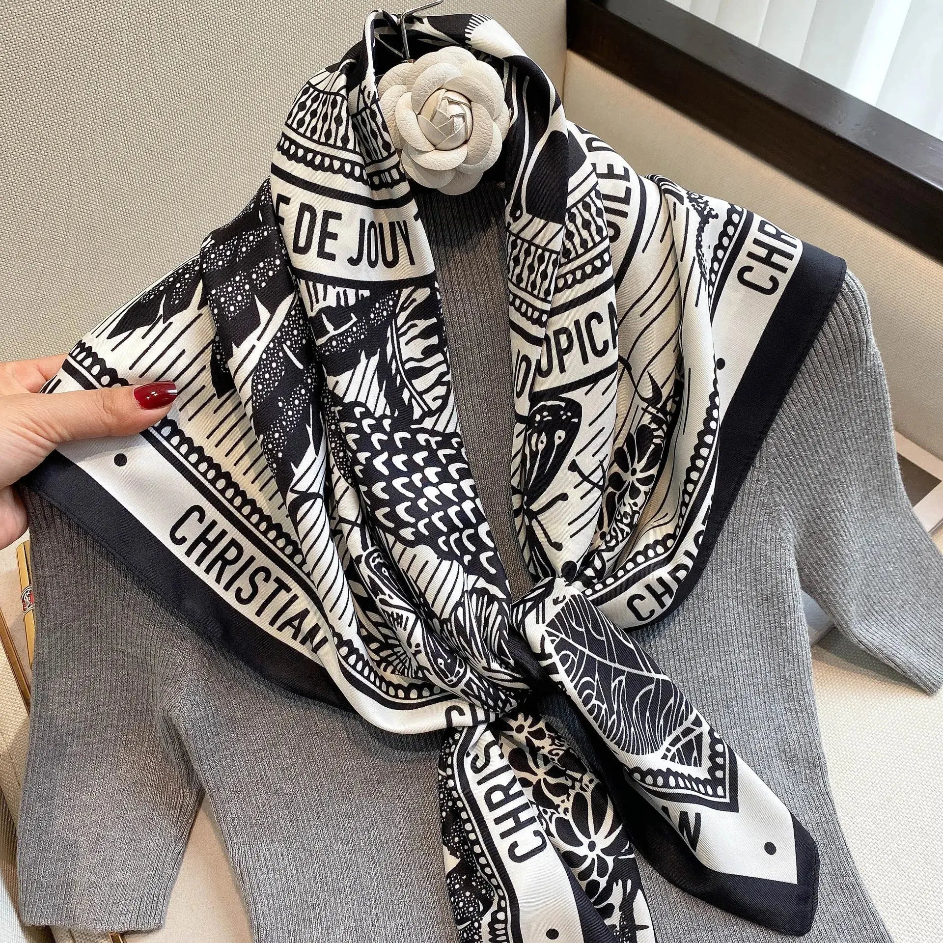 Luxury Silk Satin Square Scarf | Industrial Anti-Slip Solution GLOBGRIP®