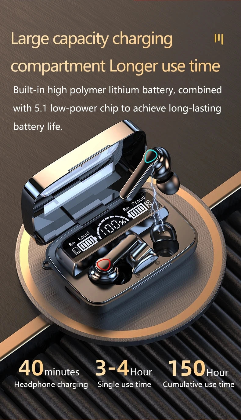 🎶 M19 Bluetooth 5.3 Wireless Earbuds | Industrial Anti-Slip Solution GLOBGRIP®