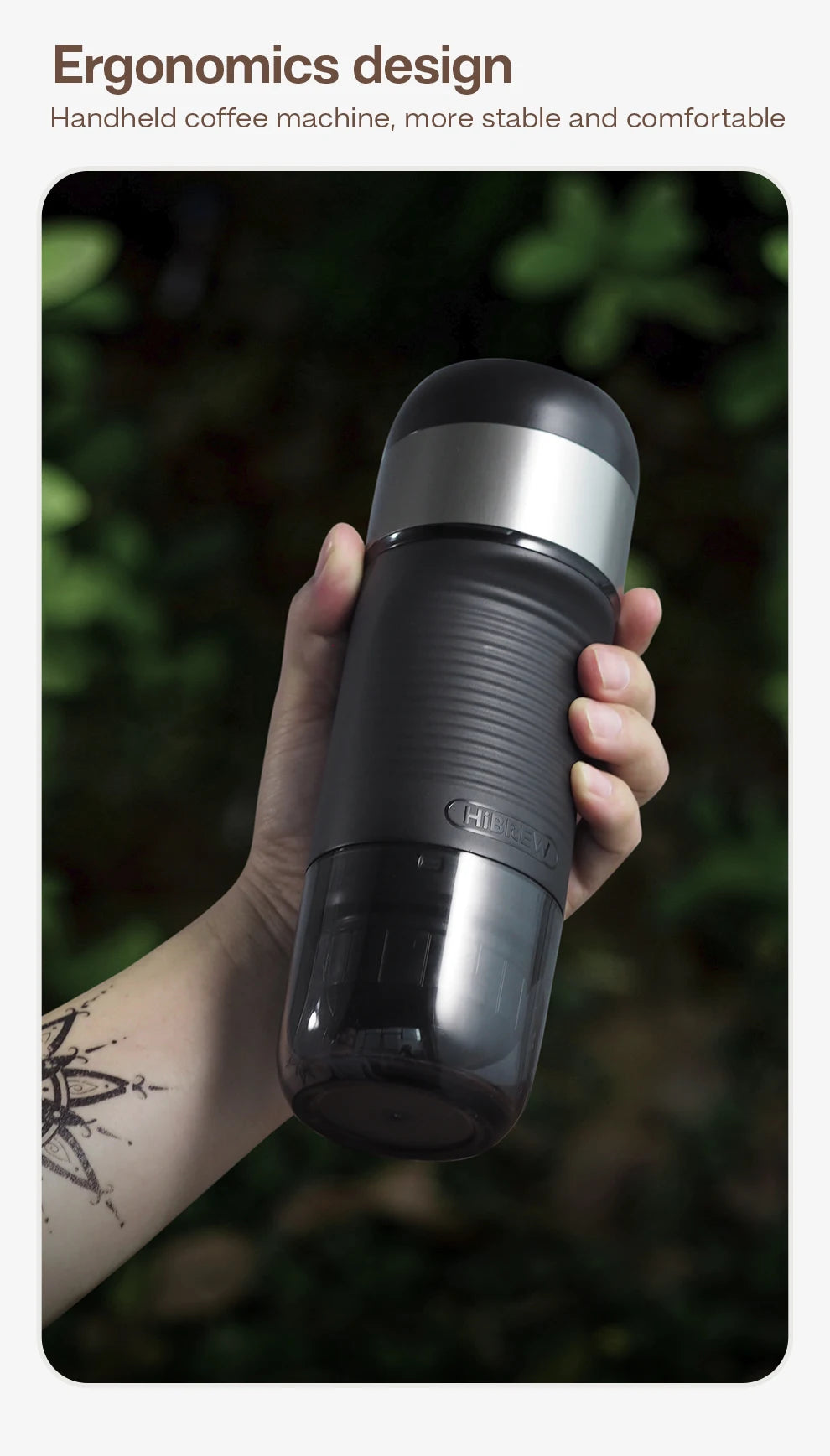 HiBREW Portable Coffee Machine for Car & Home,DC12V  Expresso Coffee Maker Fit Nexpresso Dolce  Pod Capsule  Coffee Powder H4A GLOBGRIP®